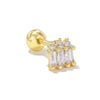 1 Piece Ig Style Simple Style Geometric Plating Inlay Brass Zircon 18k Gold Plated White Gold Plated Ear Studs