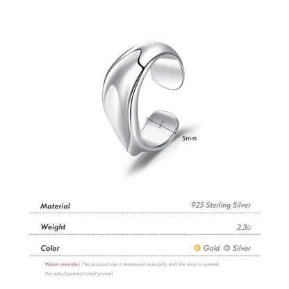 1 Piece Ig Style Simple Style Lines Plating Sterling Silver 14k Gold Plated Rhodium Plated Ear Cuffs