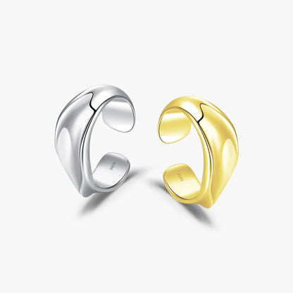 1 Piece Ig Style Simple Style Lines Plating Sterling Silver 14k Gold Plated Rhodium Plated Ear Cuffs