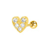 1 Piece IG Style Simple Style Moon Heart Shape Flower Inlay 304 Stainless Steel Zircon Ear Studs