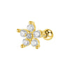 1 Piece IG Style Simple Style Moon Heart Shape Flower Inlay 304 Stainless Steel Zircon Ear Studs