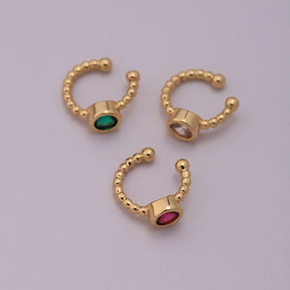 1 Piece Ig Style Simple Style Round Heart Shape Butterfly Plating Inlay Copper Zircon 18k Gold Plated Ear Cuffs