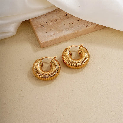 1 Piece Ig Style Simple Style Solid Color Plating Stainless Steel Gold Plated Earrings