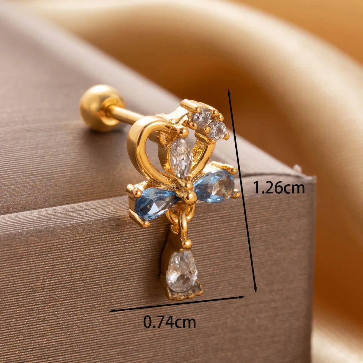 1 Piece IG Style Simple Style Star Heart Shape Bow Knot Inlay Copper Zircon Ear Studs Cartilage Earrings