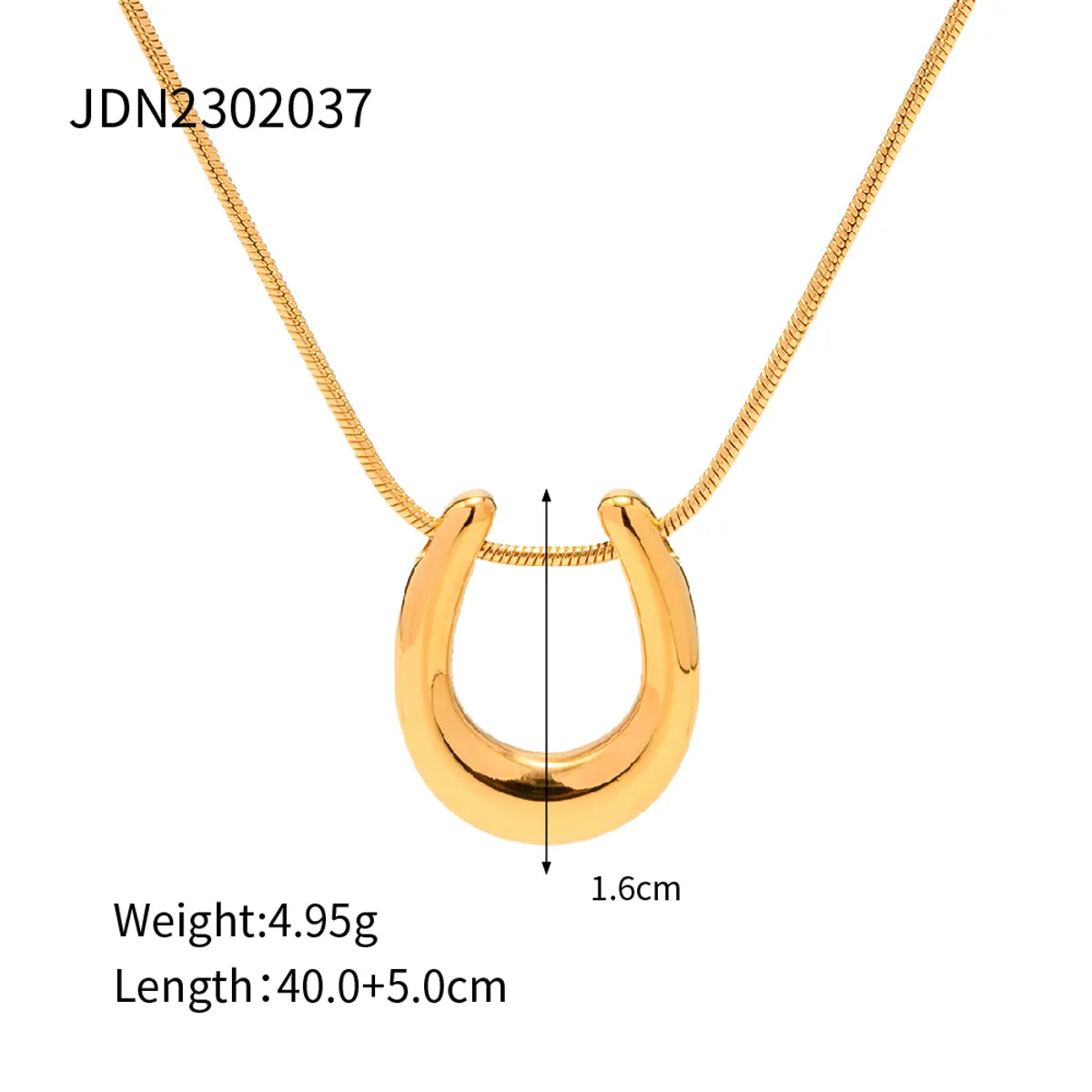 1 Piece Ins Style Horseshoe Stainless Steel Plating Pendant Necklace