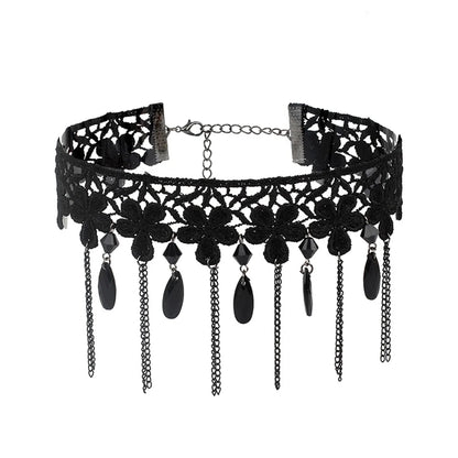 1 Piece Ins Style Polka Dots Tassel Arylic Lace Plating Women'S Choker