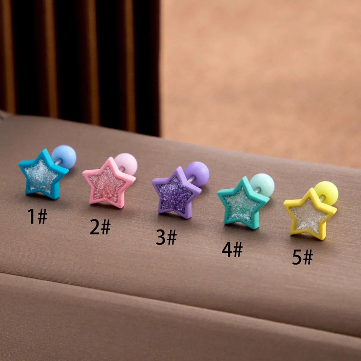 1 Piece Japanese Style Sweet Star Plating Inlay Stainless Steel Zircon 18k Gold Plated Ear Studs