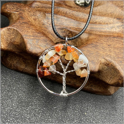 1 Piece Korean Style Tree Natural Stone Plating Necklace