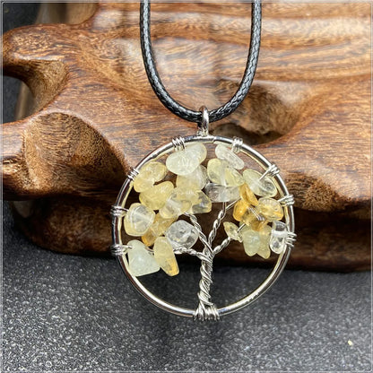 1 Piece Korean Style Tree Natural Stone Plating Necklace