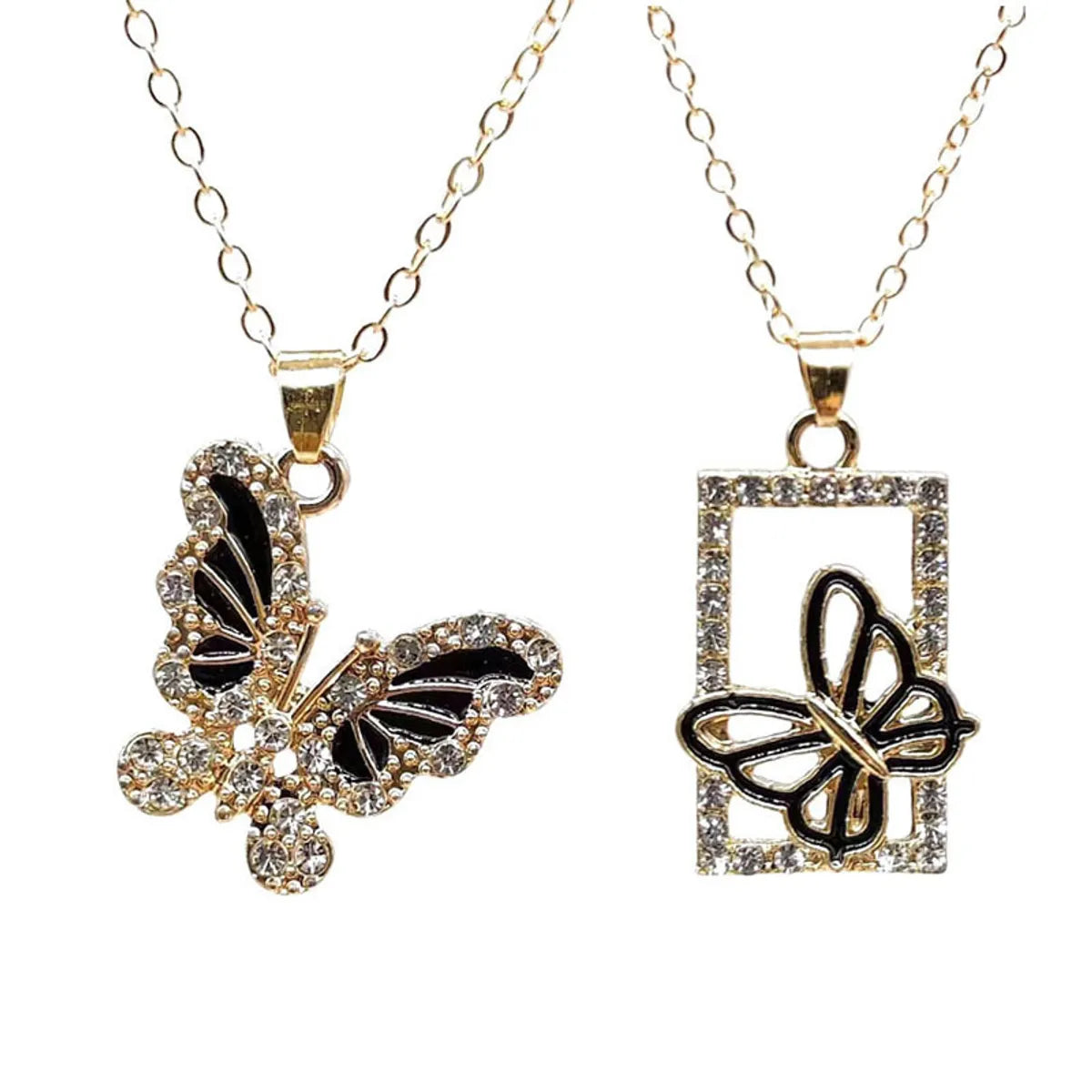 1 Piece Lady Butterfly Alloy Plating Artificial Rhinestones Women's Necklace