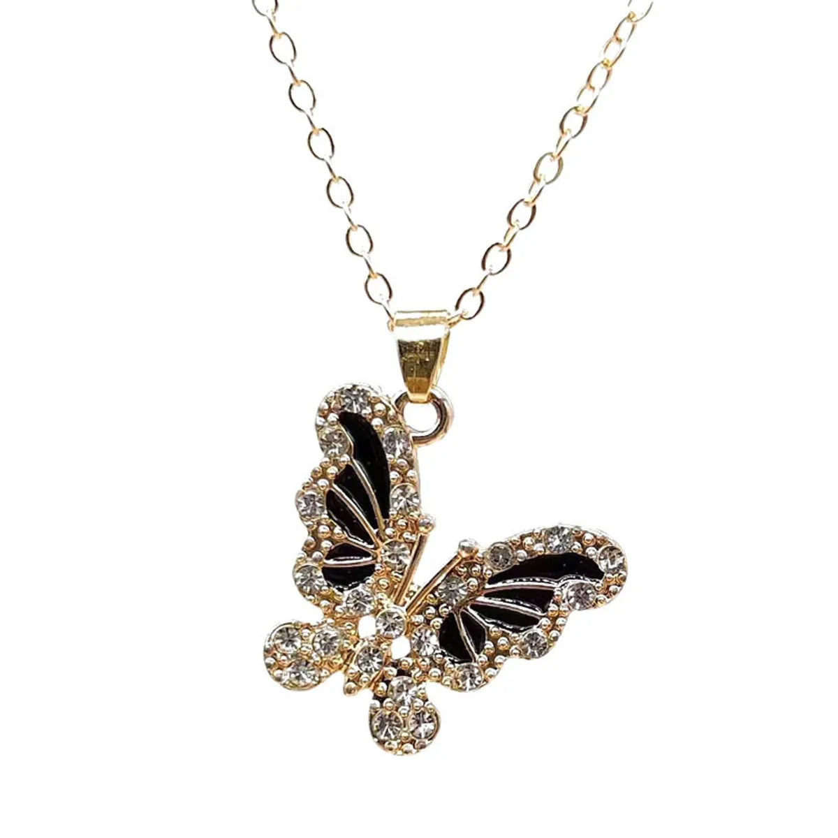 1 Piece Lady Butterfly Alloy Plating Artificial Rhinestones Women's Necklace