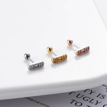 1 Piece Lady Geometric Asymmetrical Plating Inlay 316 Stainless Steel  Copper Ear Studs