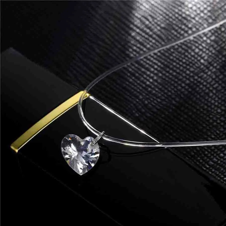 1 Piece Lady Geometric Star Heart Shape Alloy Rhinestone Women'S Pendant Necklace