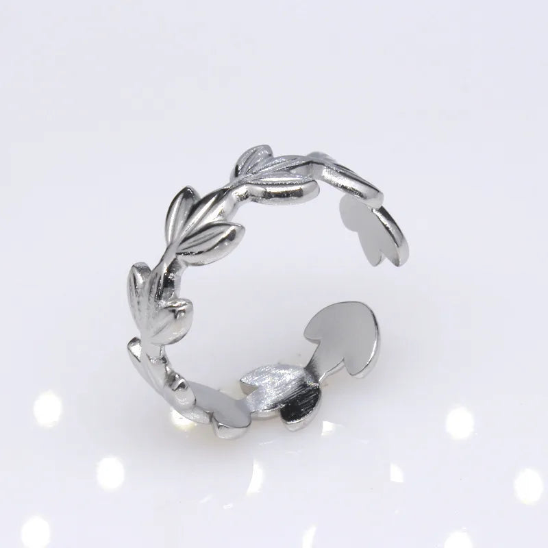 1 Piece Lady Geometric Titanium Steel Plating Open Ring