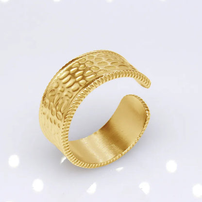 1 Piece Lady Geometric Titanium Steel Plating Open Ring