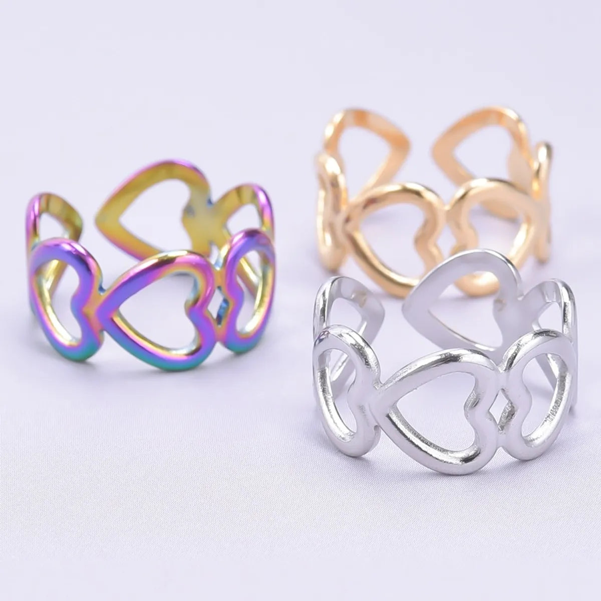 1 Piece Lady Heart Shape Metal Wholesale Open Ring