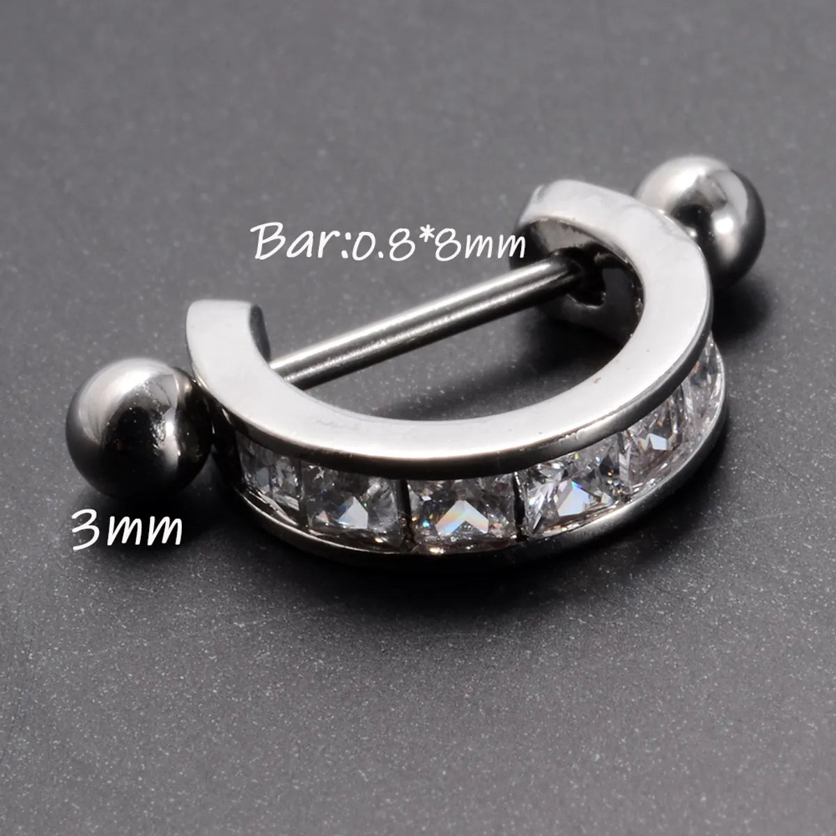 1 Piece Lady Heart Shape Inlay Stainless Steel Zircon Ear Studs