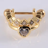 1 Piece Ear Cartilage Rings & Studs Lady Leaves Heart Shape 304 Stainless Steel Copper Zircon Inlay Zircon 18K Gold Plated