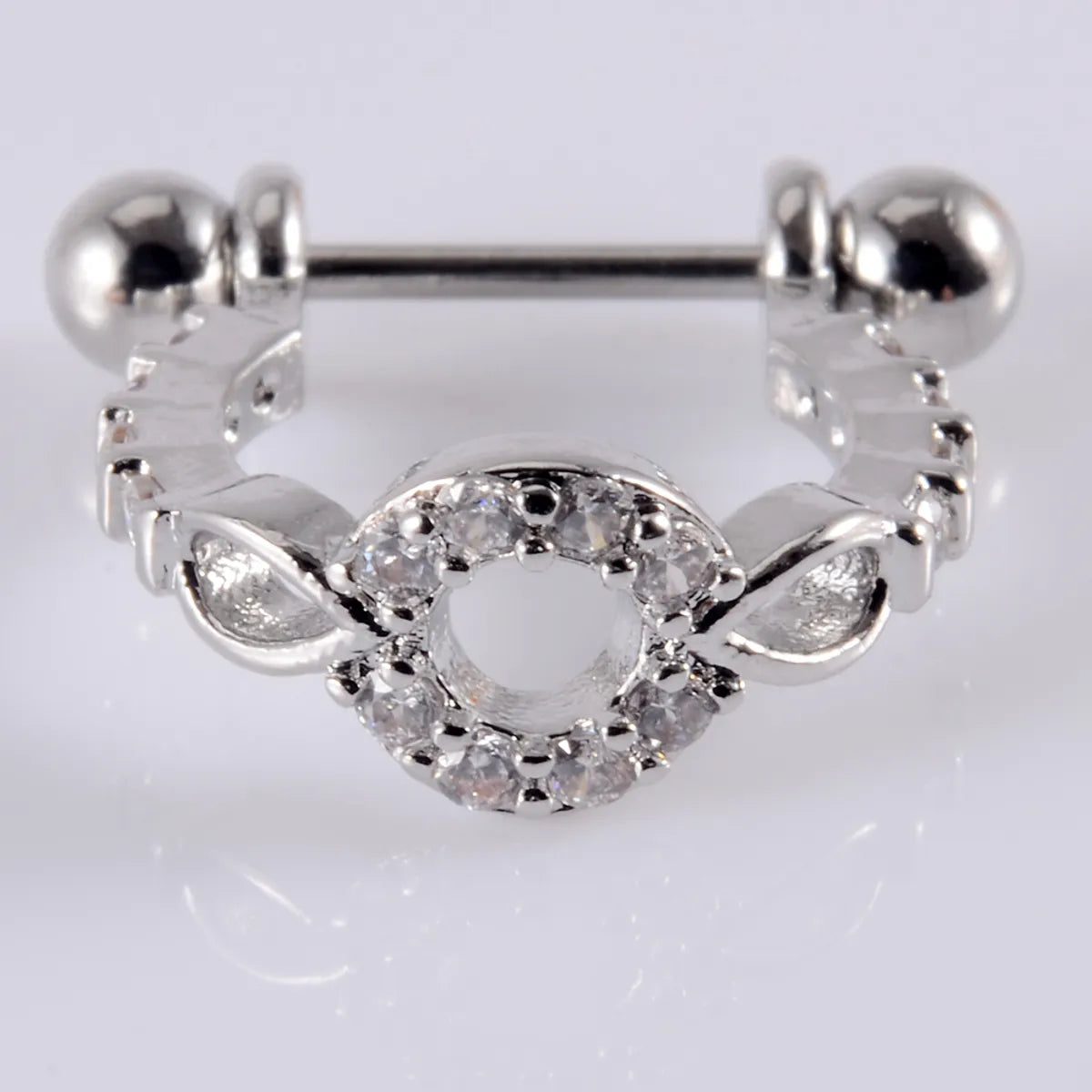 1 Piece Ear Cartilage Rings & Studs Lady Leaves Heart Shape 304 Stainless Steel Copper Zircon Inlay Zircon 18K Gold Plated