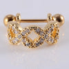 1 Piece Ear Cartilage Rings & Studs Lady Leaves Heart Shape 304 Stainless Steel Copper Zircon Inlay Zircon 18K Gold Plated