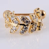 1 Piece Ear Cartilage Rings & Studs Lady Leaves Heart Shape 304 Stainless Steel Copper Zircon Inlay Zircon 18K Gold Plated