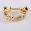 1 Piece Ear Cartilage Rings & Studs Lady Leaves Heart Shape 304 Stainless Steel Copper Zircon Inlay Zircon 18K Gold Plated