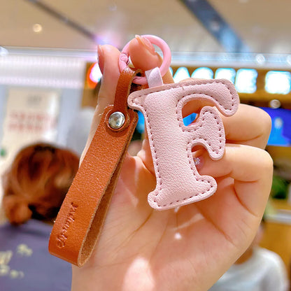 Lady Simple Style Letter Pu Leather Women'S Bag Pendant Keychain