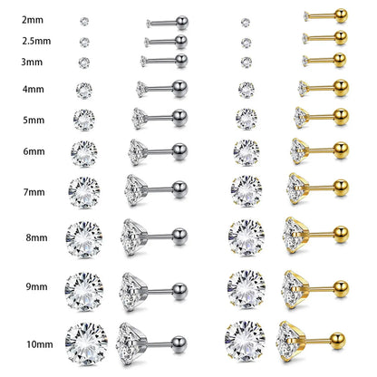 1 Piece Lip Rings Casual Hawaiian Tropical Round 304 Stainless Steel Plating Zircon 18K Gold Plated Lip Rings Ear Cartilage Rings & Studs