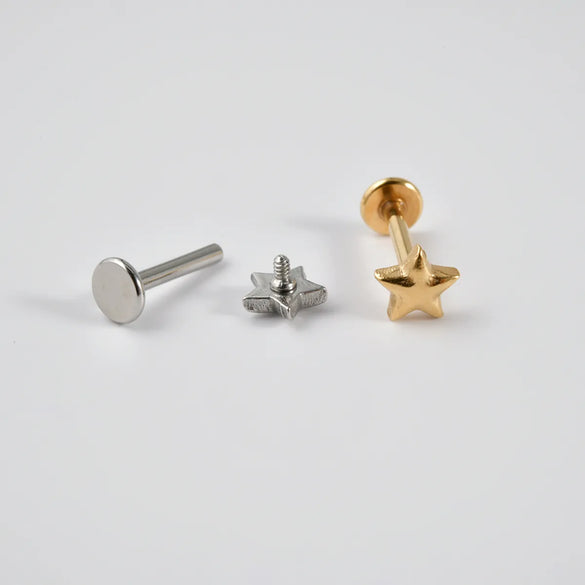 1 Piece Lip Rings Casual Hawaiian Tropical Star Moon 304 Stainless Steel 18K Gold Plated Ear Cartilage Rings & Studs