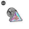 1 Piece Lip Rings Casual Simple Style Triangle G23 Titanium Alloy Inlay Zircon Lip Rings Ear Cartilage Rings & Studs Nose Rings & Studs