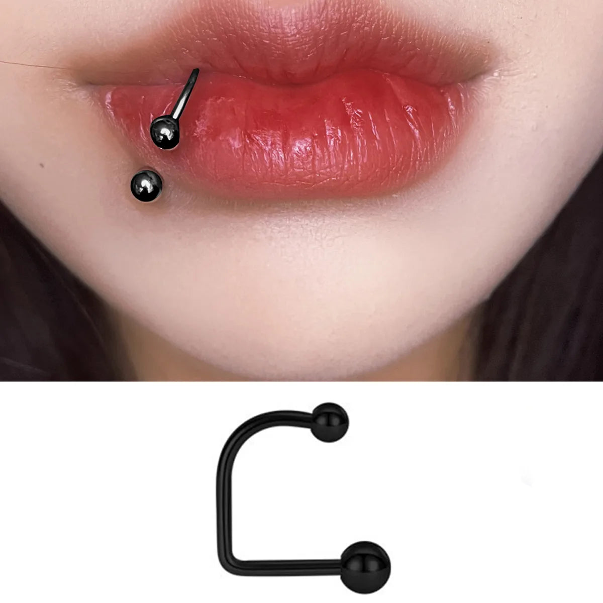 1 Piece Lip Rings Casual Solid Color 304 Stainless Steel Plating 18K Gold Plated Lip Rings