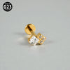 1 Piece Lip Rings Casual Vacation Simple Style Sword Crown Pure Titanium Inlay Zircon 18K Gold Plated Lip Rings