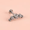 1 Piece Lip Rings Classic Style Shiny Geometric Pure Titanium Polishing Inlay Carving Zircon Lip Rings