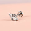 1 Piece Lip Rings Classic Style Shiny Geometric Pure Titanium Polishing Inlay Carving Zircon Lip Rings