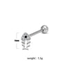 1 Piece Lip Rings Simple Style Classic Style Animal Fruit Snowflake 316 Stainless Steel  Rhinestone Titanium Steel Plating Inlay Rhinestones White Gold Plated Tongue Rings