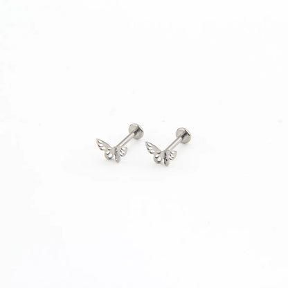 1 Piece Lip Rings Simple Style Classic Style Butterfly Pure Titanium Lip Rings