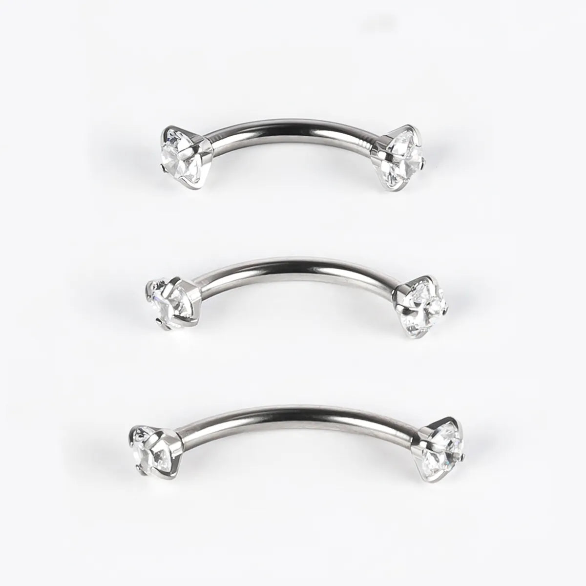 1 Piece Lip Rings Simple Style Classic Style Geometric 303 Stainless Steel Polishing Inlay Zircon Eyebrow Studs