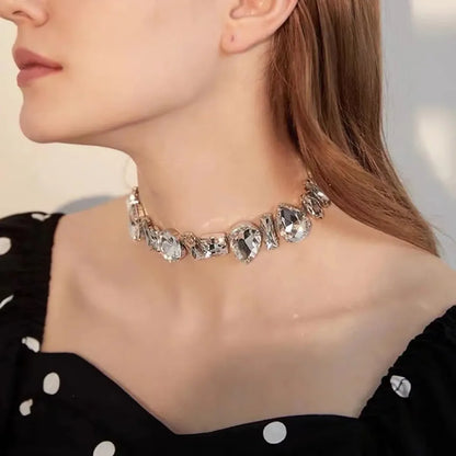 1 Piece Luxurious Solid Color Rhinestone Women'S Choker