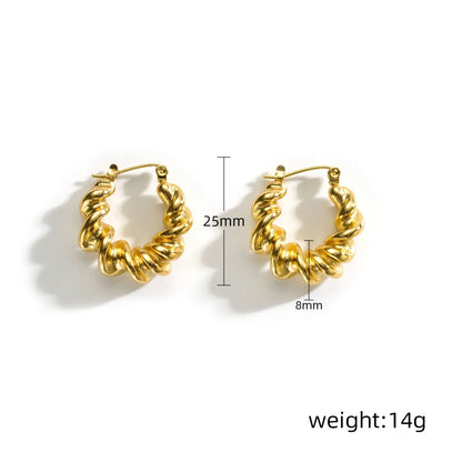 1 Piece Marine Style Simple Style Conch Spiral Stripe Side Stripe 304 Stainless Steel 18K Gold Plated Earrings