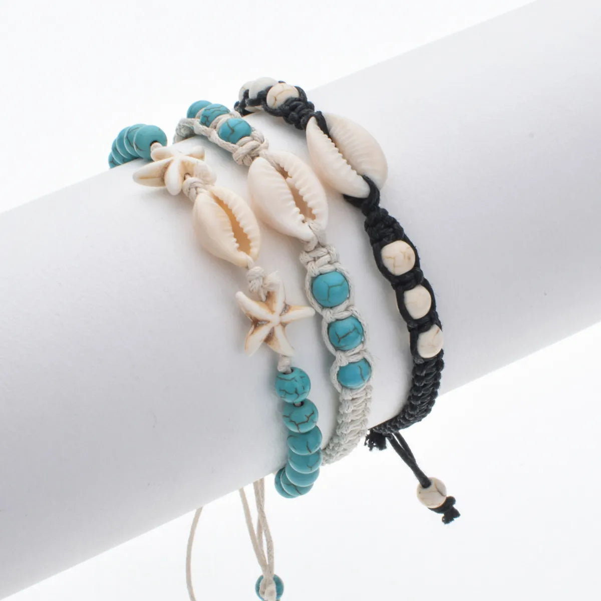 1 Piece Marine Style Starfish Turquoise Rope Shell Unisex Bracelets