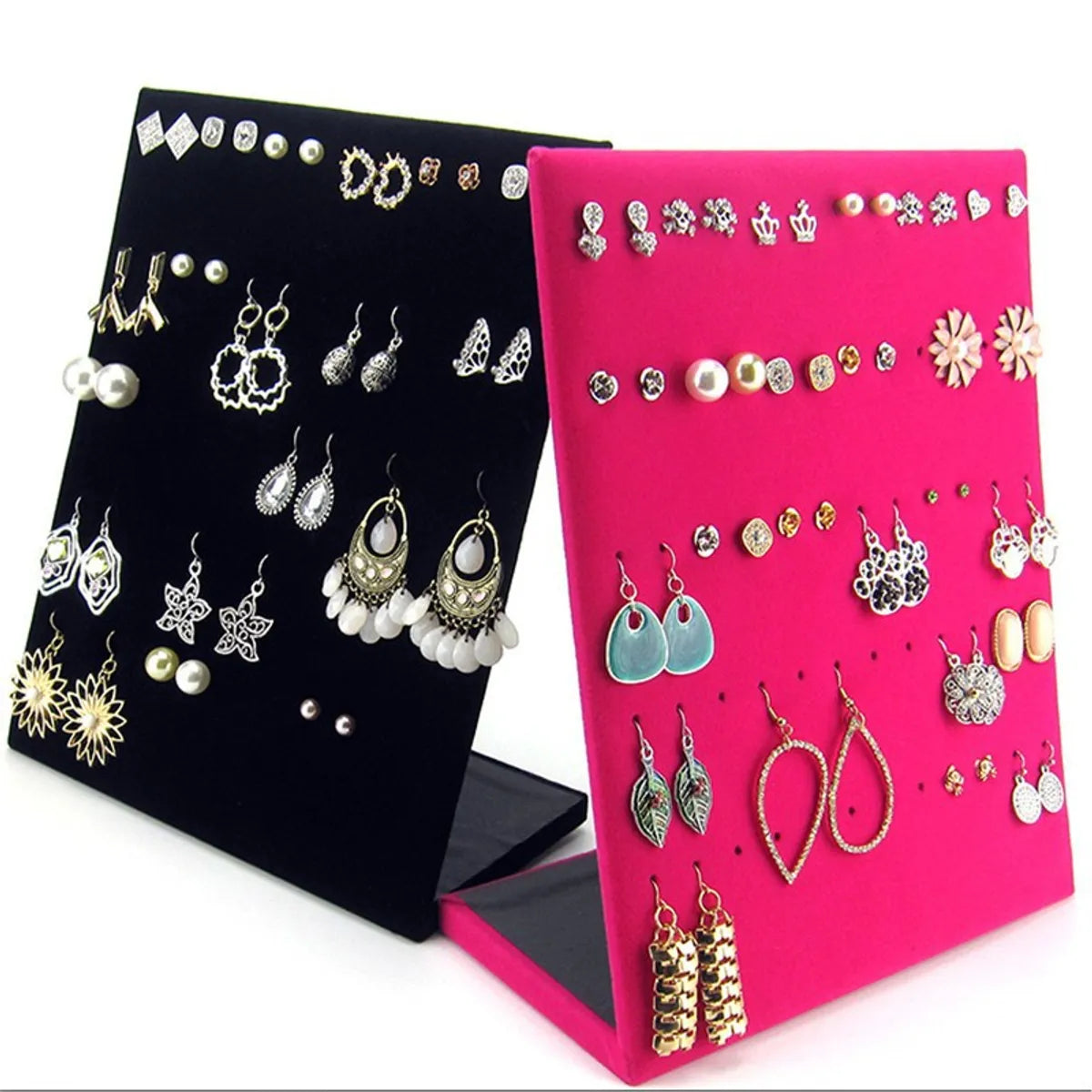 1 Piece Mixed Materials Flannel Casual Simple Style Solid Color Jewelry Rack