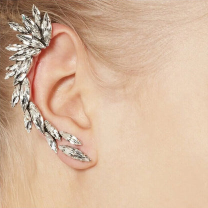 1 Piece Modern Style Leaf Plating Inlay Alloy Rhinestones Ear Cuffs