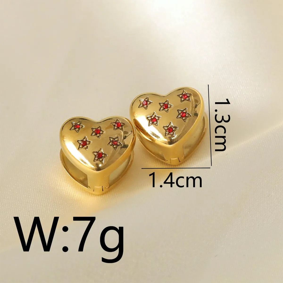 1 Piece Modern Style Simple Style Commute Round Star Heart Shape Plating Inlay 304 Stainless Steel Zircon 18K Gold Plated Earrings