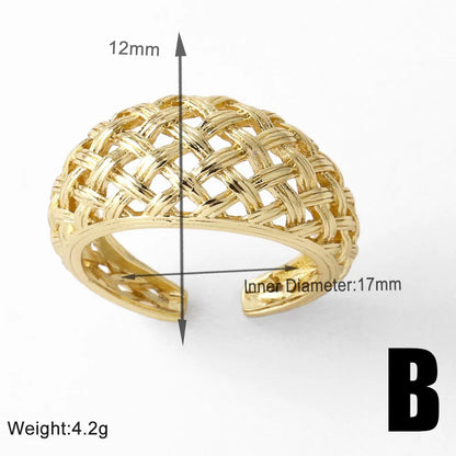 1 Piece Modern Style Simple Style Heart Shape Solid Color Inlay Copper Zircon 18K Gold Plated Open Rings