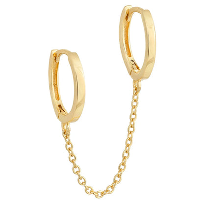 1 Piece Modern Style Solid Color Plating Chain Copper 18k Gold Plated Drop Earrings