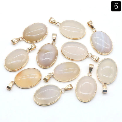 1 Piece Natural Stone Gem Pendant