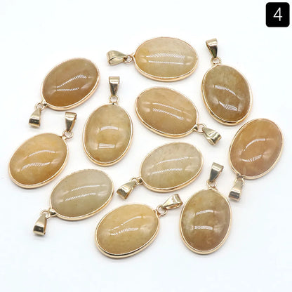 1 Piece Natural Stone Gem Pendant