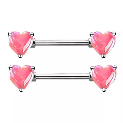 1 Piece Nipple Rings & Studs Sexy Heart Shape Copper Plating Inlay Rhinestones Zircon Nipple Rings & Studs