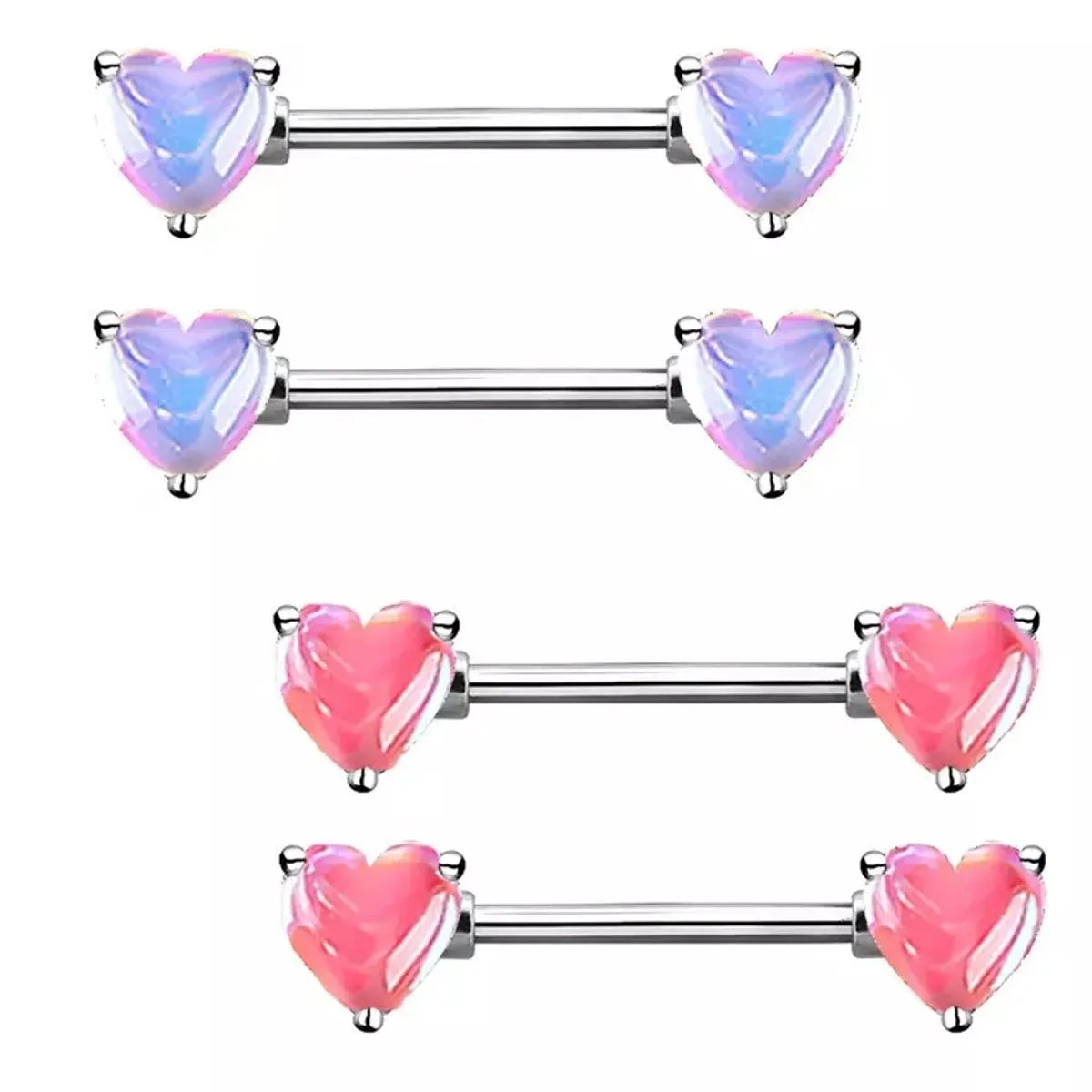 1 Piece Nipple Rings & Studs Sexy Heart Shape Copper Plating Inlay Rhinestones Zircon Nipple Rings & Studs