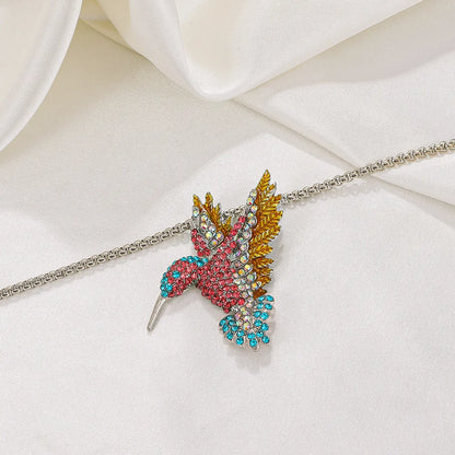 1 Piece Nordic Style Bird Alloy Inlay Artificial Diamond 14k Gold Plated Women'S Pendant Necklace